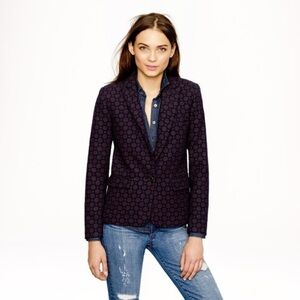 J. Crew Collection Italian Wool Medallion Print Blazer
